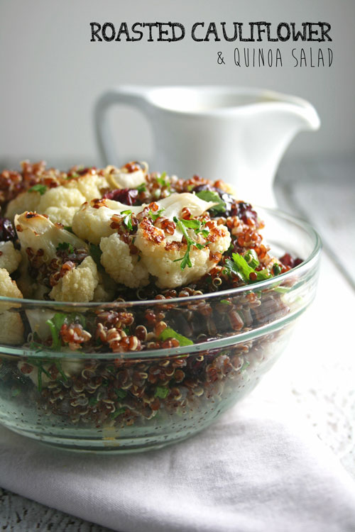 Roasted Cauliflower & Quinoa Salad with Lemon Tahini Dressing