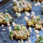 Smashed Potatoes with Chipotle Cream Sauce