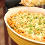 Roasted Red Pepper and Goat Cheese Pasta Bake